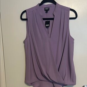 INC International Concepts Women's Lavender Wrap Blouse